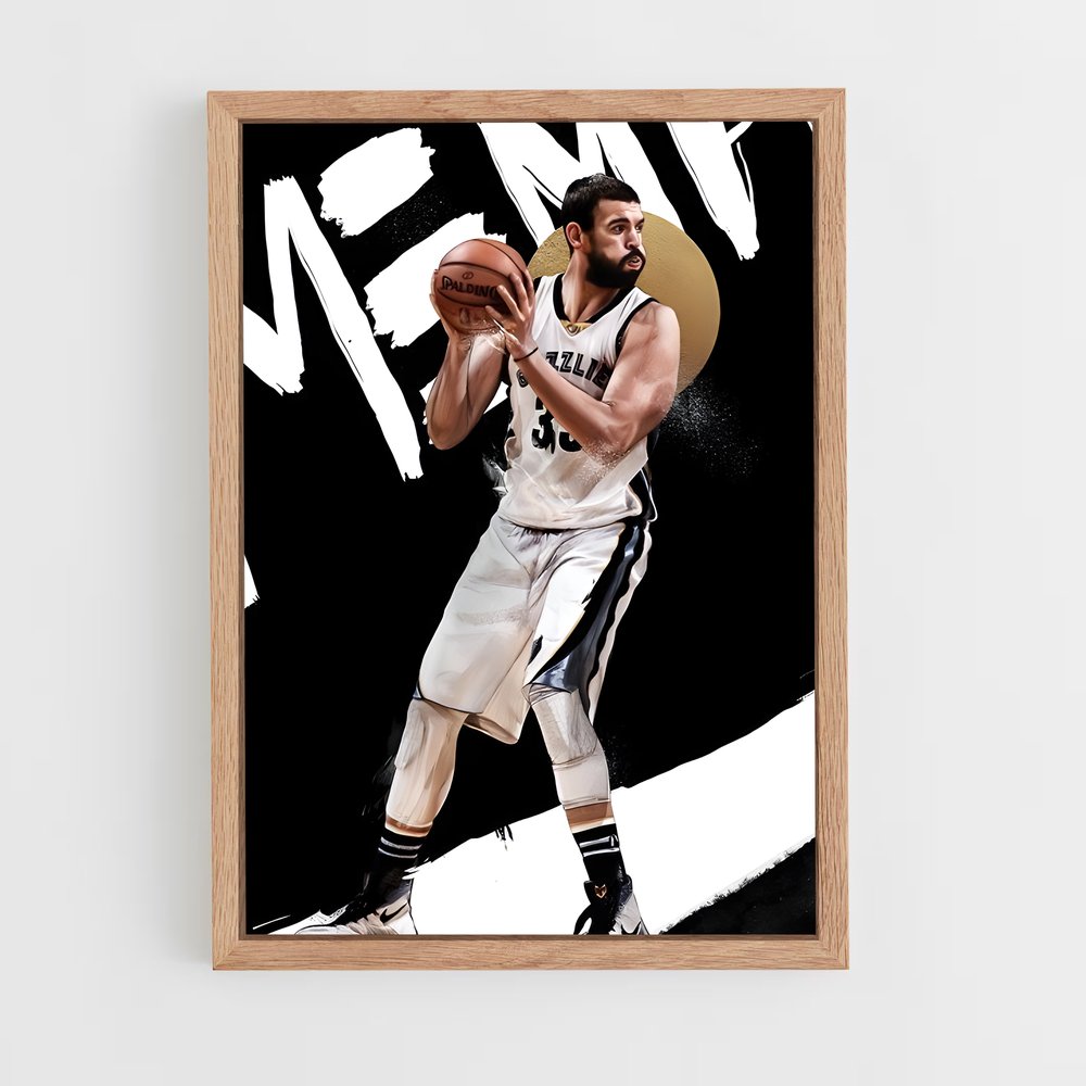 Poster Marc en Action – affiche Basketball (vue 4)